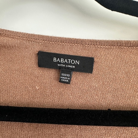 Babaton Brown V-Neck Sweater Relaxed Fit - Picture 3 of 5